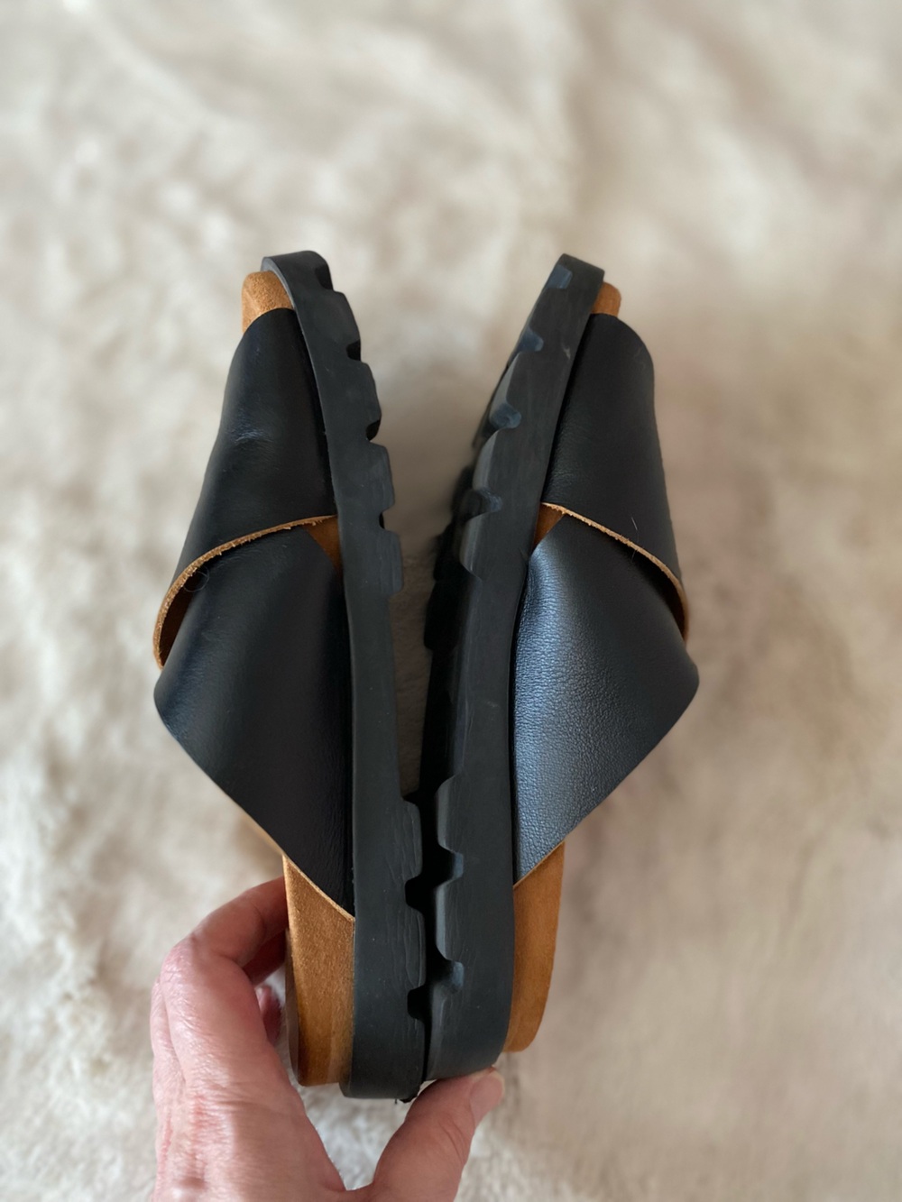 Camper women’s black leather criss cross upper Brutus sandals - Picture 7 of 11